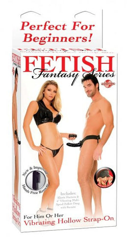 Fetish Fantasy Vibrating 6" Hollow Strap-On Black)